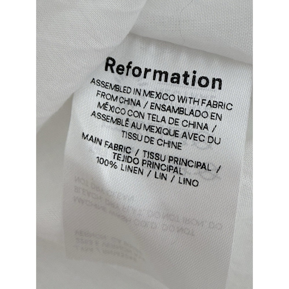 Reformation Women's White Tagliatelle Linen Dress Corset Top Lace Trim Sz 2 - Picture 8 of 8